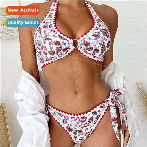 2024 New Europe Spl Swimsu Women Floral Sexy Flower Tooth Sw