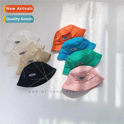 Letter labeled children fisherman hat Korea  tide cotton bas