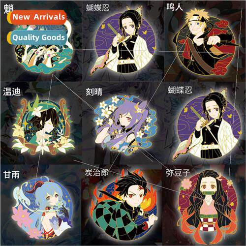 Cartoon Anime Metal Badge Ghost Destruction Blade Charcoal r