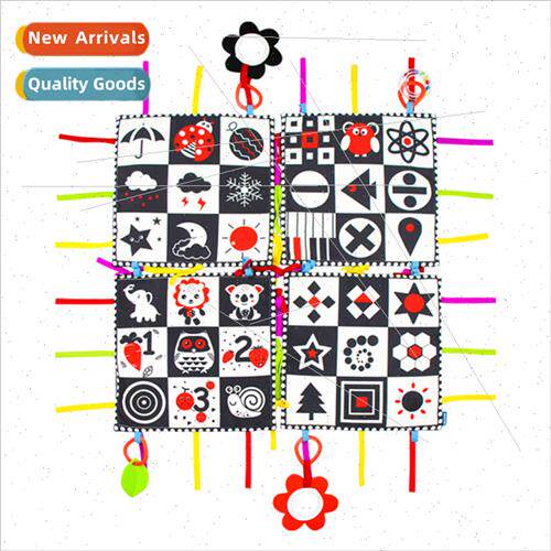 New baby black whe red splicing square towel crawling mat mu