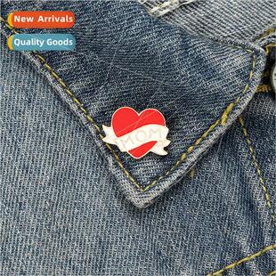 Brooch Mother Pin Mom Back Lacquer Heart Alloy Creative Day