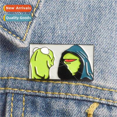 evil kerm evil kerm frog enamel pin cowboy badge