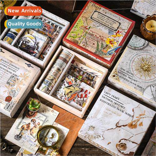 Museum Illustrated Vintage  Box ins Journal Note Tape Sticke
