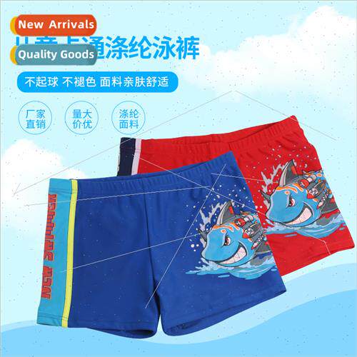 Childrens swim trunks flat angle polyester cartoon ltle boy
