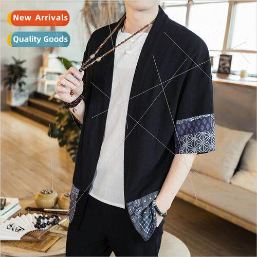 Chinese clothes men hanfu ancient ancient cotton nch coat ja