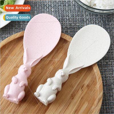 Standing rice spoon kchen wheat straw tableware cute bunny r