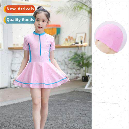 Childrens swimsu girls summer one-piece girls new middle and