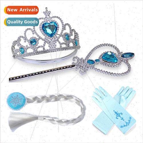 Frozen Elsa Princess Dress Crown Magic Wand Braid Take as ma