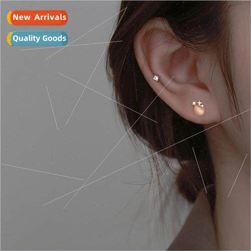 Small mini double star wh diamond earrings commuter meta Fre