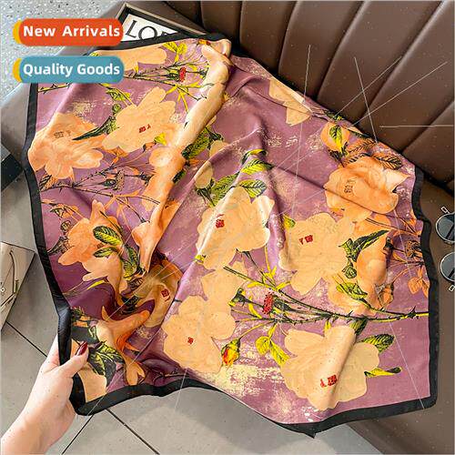 2023 new fashion simulation silk temperament 90 large square