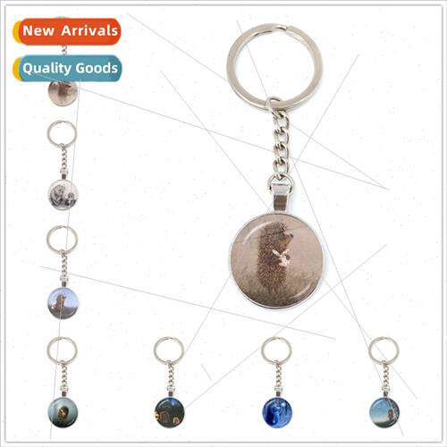 New Accessories Hedgehog in Mist Cartoon Key Glass Dome Cabo