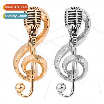 New Europe American fashion vintage microphone music pin not