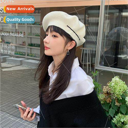 che designer wool beret female fall winter retro fashion pai