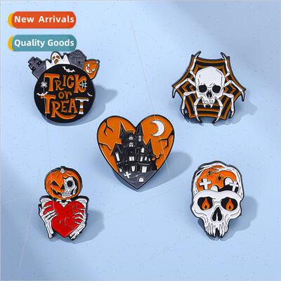 New alloy Halloween series badges exquise skull letters hear