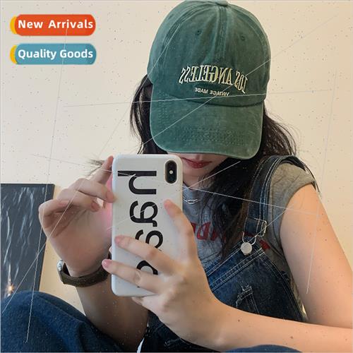 Washed retro baseball cap big head circumference show face s