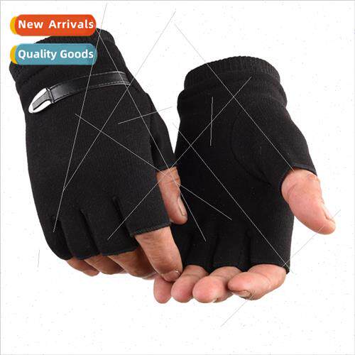 Autumn winter warm half-finger gloves not down fleece fleece