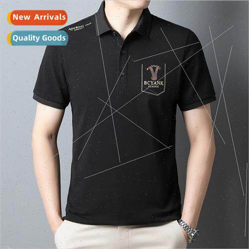 Men striped short-sleeved t-shirt summer tide polo shirt men