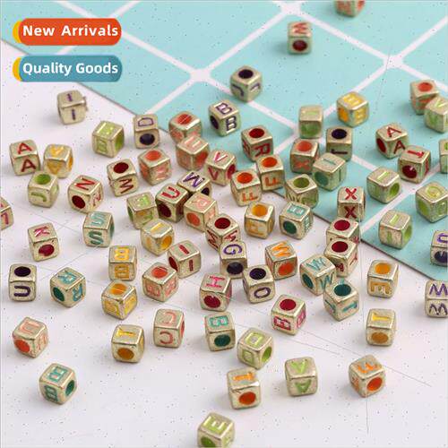 Acrylic loose beads alphabet square beads diy children early