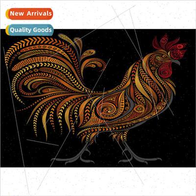 New handmade full diamond animal decoration wall art rooster