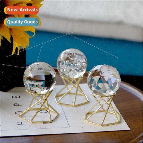 Creative artificial crystal ball ornaments wh metal bracket