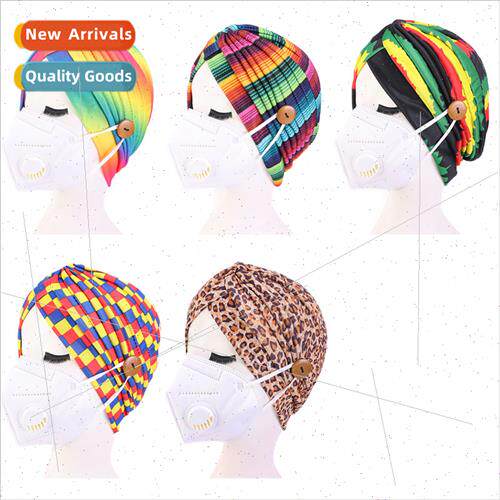 2020 New Women Mask Hat Protective Hat Button Indian Hat Ant