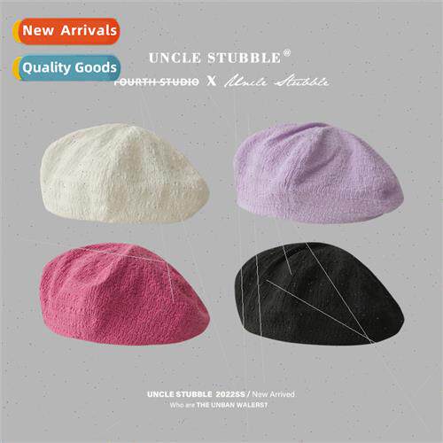 Korea imported fabric beret girls summer thin myriad sense p