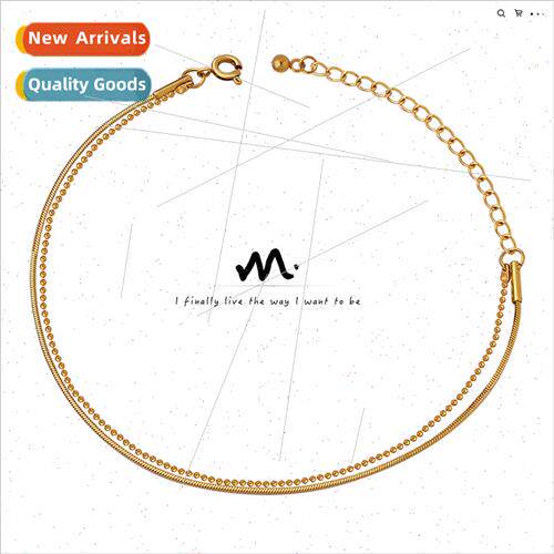 Europe ins minimalist bracelet double layer flat snake chain