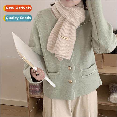 Label-free candy wool blended patchwork scarf warm scarf aut