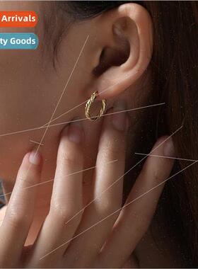 s925 silver earrings Europe popular accessories round twist