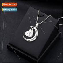 popular Valentine Day gift I LOVE YOU moon couple love neckl