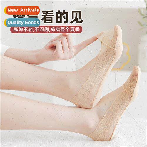 Boat socks summer girls do not fall off heel short socks thi