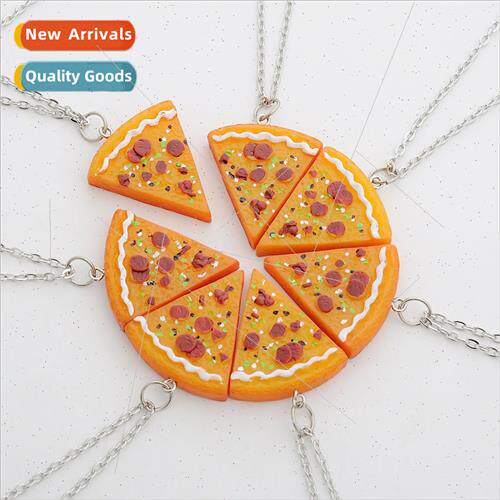 Seven-petal patchwork friends couple friendship pizza neckla
