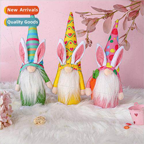 Easter bunny doll decorations faceless elderly colorful long