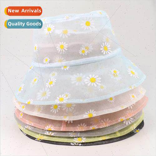 2023 spring summer new mesh daisy printing lace basin hat Ko