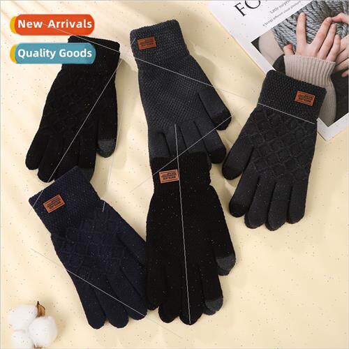 Touch Screen Full Wrap Split Finger Gloves适用Men Black Clas