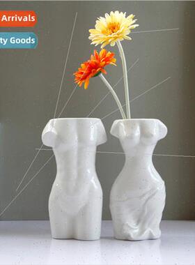 ins creative human body modeling art ceramic vase flower arr