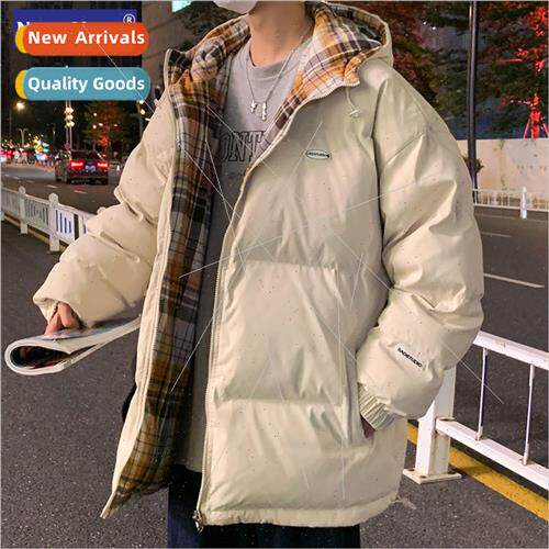 two-sided wear cotton jacket men new loose down jacket cotto