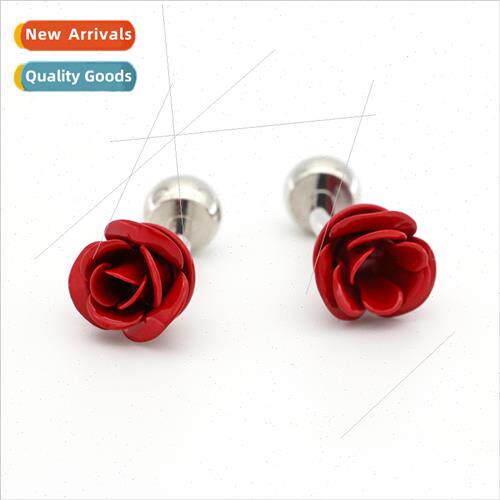 Blue ren Red Rose Cufflinks French Shirt Buttons Men Women C