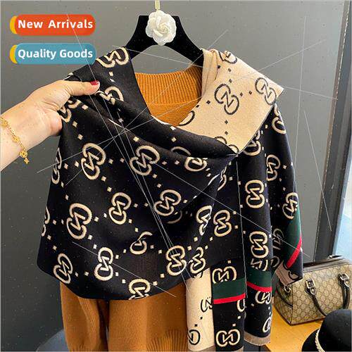 2023 fall winter new letters double-sided faux cashmere scar