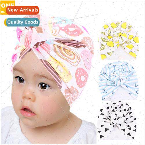 Cotton Donut Baby Printed Bandana Hat Europe American Childr