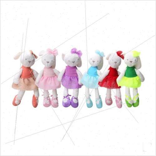 Cute Pink Bunny Doll Wearing Skirt Bunny Plush Toy Large Rag