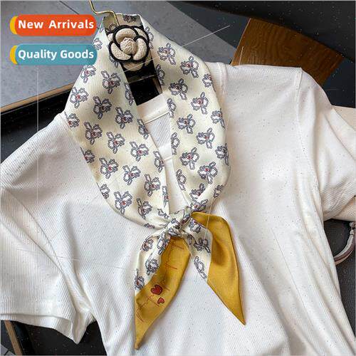 2022 new Korea rabb pattern twill fine narrow long neckerchi