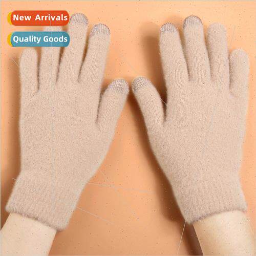 New fall winter ladies plush touch screen gloves warm cold i