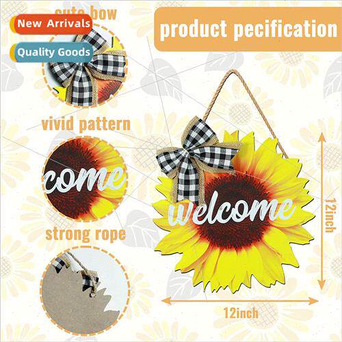 Sunflower Summer Welcome Door gn Front Door Decor Spring Sun