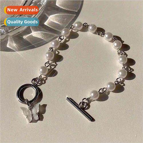Butterfly pearl bracelet women ins hundred colorless girlfri