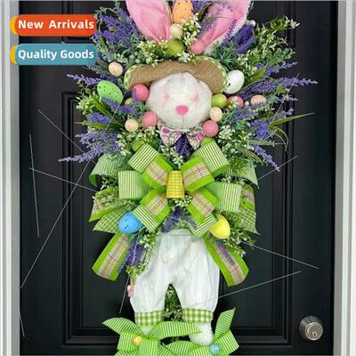 Resurrection Bunny Decorative Wreath Hanging Easter Cartoon