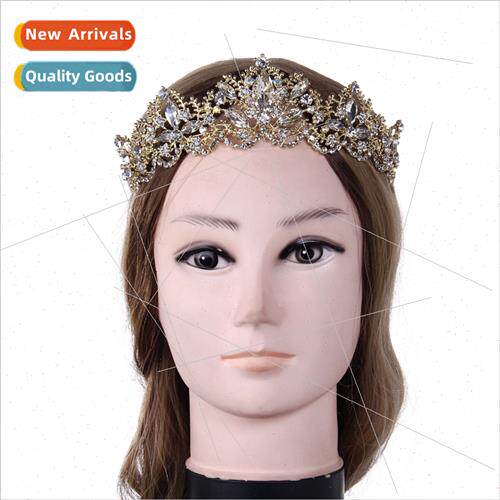 Bridal headdress baroque exquise crown bride light gold crow