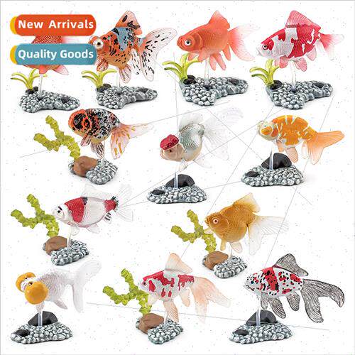 undersea animals solid mini goldfish set wh base model koi f