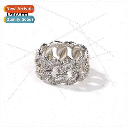 Europe Copper Square Diamond Hip Hop Ring Fashion Set che Me