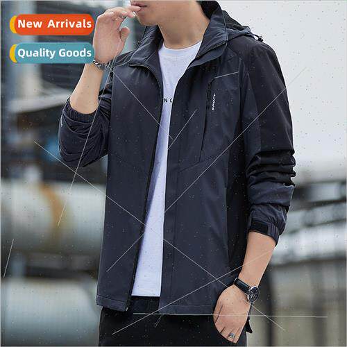 Spring Autumn Men New Outdoor Jacket Hooded Detachable Water